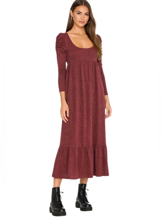 Betsey Johnson Dresses & Skirts - NWT Betsey Johnson Sparkle Metallic Rib Midi Dress Wine Size S